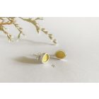 Freeform ezüst tűzzománc fülbevaló tojássárga