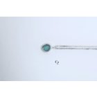 Freeform ezüst tűzzománc medál lánccal türkizzöld