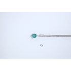 Freeform ezüst tűzzománc medál lánccal türkizzöld