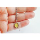 Freeform ezüst tűzzománc medál tojássárga (kérhető ezüst lánc hozzá)