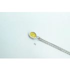 Freeform ezüst tűzzománc medál tojássárga (kérhető ezüst lánc hozzá)