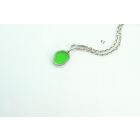 Freeform ezüst tűzzománc medál zöld (kérhető ezüst lánc hozzá)