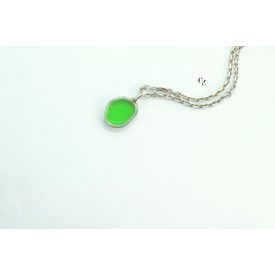   Freeform ezüst tűzzománc medál zöld (kérhető ezüst lánc hozzá)