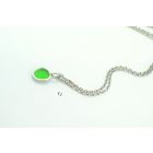 Freeform ezüst tűzzománc medál zöld (kérhető ezüst lánc hozzá)