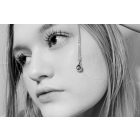 Freeform ezüst tűzzománc medál sötétszürke- ezüst lánccal 