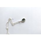 Freeform ezüst tűzzománc medál sötétszürke- ezüst lánccal 