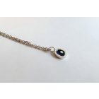 Freeform ezüst tűzzománc medál sötétkék- ezüst lánccal 