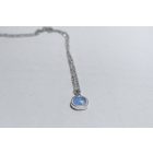 Freeform ezüst tűzzománc medál világoskék- ezüst lánccal 