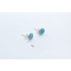 Minimelt ezüst tűzzománc fülbevaló türkiz