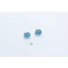 Minimelt ezüst tűzzománc fülbevaló türkiz