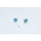 Minimelt ezüst tűzzománc fülbevaló türkiz