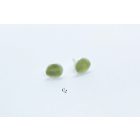 Minimelt ezüst tűzzománc fülbevaló olivazöld