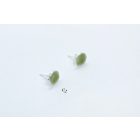 Minimelt ezüst tűzzománc fülbevaló olivazöld