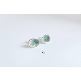 Minimelt ezüst tűzzománc fülbevaló sötét szürke