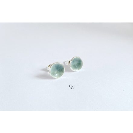 Minimelt ezüst tűzzománc fülbevaló sötét szürke