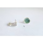 Minimelt ezüst tűzzománc fülbevaló sötét szürke