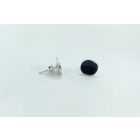 Minimelt ezüst tűzzománc fülbevaló fekete