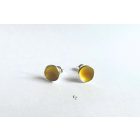 Minimelt ezüst tűzzománc fülbevaló aranysárga