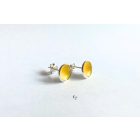 Minimelt ezüst tűzzománc fülbevaló aranysárga