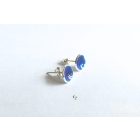 Minimelt ezüst tűzzománc fülbevaló sötétkék