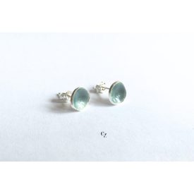 Minimelt ezüst tűzzománc fülbevaló szürke