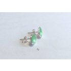 Minimelt ezüst tűzzománc fülbevaló világoszöld