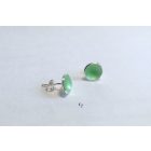 Minimelt ezüst tűzzománc fülbevaló világoszöld