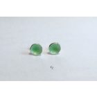 Minimelt ezüst tűzzománc fülbevaló világoszöld