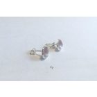 Minimelt ezüst tűzzománc fülbevaló világoslila