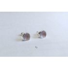 Minimelt ezüst tűzzománc fülbevaló világoslila