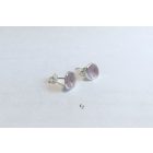 Minimelt ezüst tűzzománc fülbevaló világoslila