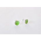 Minimelt ezüst tűzzománc fülbevaló világoszöld