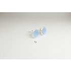 Minimelt ezüst tűzzománc fülbevaló világoskék