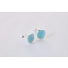 Minimelt ezüst tűzzománc fülbevaló égkék