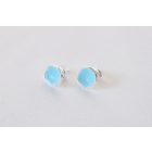 Minimelt ezüst tűzzománc fülbevaló égkék