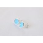 Minimelt ezüst tűzzománc fülbevaló égkék