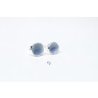 Minimelt ezüst tűzzománc fülbevaló szürkés kék