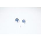 Minimelt ezüst tűzzománc fülbevaló szürkés kék