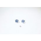 Minimelt ezüst tűzzománc fülbevaló szürkés kék