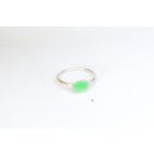 Minimelt ezüst tűzzománc gyűrű világoszöld(18mm)