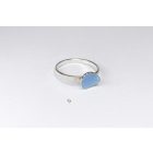 Minimelt ezüst tűzzománc gyűrű kék(18mm)