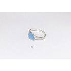 Minimelt ezüst tűzzománc gyűrű kék(18mm)