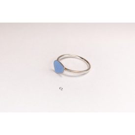 Minimelt ezüst tűzzománc gyűrű  kék(17.5mm)
