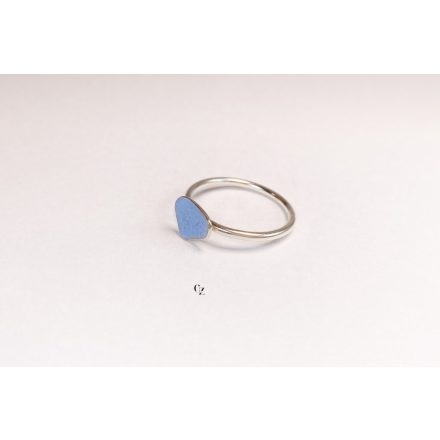 Minimelt ezüst tűzzománc gyűrű  kék(17.5mm)
