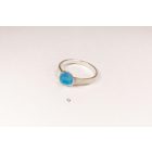 Minimelt ezüst tűzzománc gyűrű türkiz(18mm)