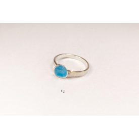 Minimelt ezüst tűzzománc gyűrű türkiz(18mm)