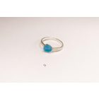 Minimelt ezüst tűzzománc gyűrű türkiz(18mm)