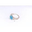 Minimelt ezüst tűzzománc gyűrű kék(18mm)