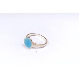 Minimelt ezüst tűzzománc gyűrű kék(18mm)