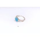 Minimelt ezüst tűzzománc gyűrű kék(18mm)